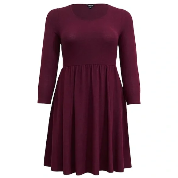 torrid | Dresses | Torrid Burgundy Babydoll Winter Pockets Dress | Poshmark